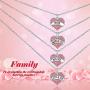 Hicarer 4 Pieces Big Sis Middle Sis Little Sis Mom Crystal Heart Shape Pendant Necklace Set Sister Family Jewelry for Sister Girls Kids