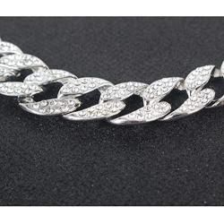 KOSMOS-LI CZ Rhinestone Choker Necklace for Women Jewelry Hip Hop Cuban Link Chain