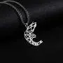cooltime Stainless Steel Hollow Out Geometric Animal Pendant Necklace for Unisex, 23 Box Chain cooltime Stainless Steel Hollow Out Geometric Animal Pendant Necklace for Unisex, 23 Box Chain