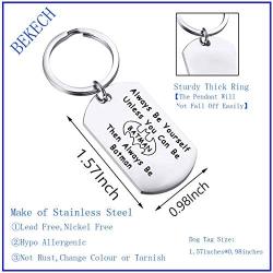 BEKECH Batman Keychain Batman Inspired Gift Always Be Yourself Unless You Can Be Batman Then Always Be Batman Key Chain Batman Theme Jewelry Gifts for Batman Fans Men Women