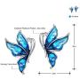 Neoglory Jewelry Blue Butterfly Platinum Plated Fashion Stud Drop Dangle Earrings Women