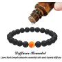 SIVITE 2PCS Natural Lava Stone Multicolor Weathered Agate Beads Bracelet Essential Oil Diffuser Bracelet