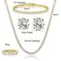 GEMSME 18K Yellow Gold Plated Tennis Necklace/Bracelet/Earrings/Band Ring Sets Pack of 4 GEMSME 18K Yellow Gold Plated Tennis Necklace/Bracelet/Earrings/Band Ring Sets Pack of 4