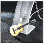 Xusamss Punk Rock Music Style Titanium Steel Guitar Pendant Necklace,24inches Box Chain