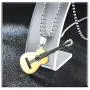 Xusamss Punk Rock Music Style Titanium Steel Guitar Pendant Necklace,24inches Box Chain Xusamss Punk Rock Music Style Titanium Steel Guitar Pendant Necklace,24inches Box Chain