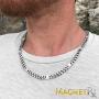 MagnetRX® Magnetic Therapy Necklace - Mens Magnetic Necklaces for Pain Relief and Healing - Silver Curb Chain Stainless Steel Necklace with Magnets (24 Inches)