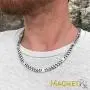 MagnetRX® Magnetic Therapy Necklace - Mens Magnetic Necklaces for Pain Relief and Healing - Silver Curb Chain Stainless Steel Necklace with Magnets (22 Inches)