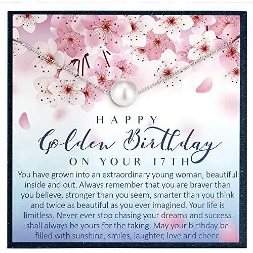 17th Birthday Gift for Women Birthday Gift for 17 Year Old Girl Gifts for Her Bday Gift Ideas for 17 Birthday Jewelry Gift for Women Age 17 - Swarovski Pearl Necklace 17th Birthday Gift for Women Birthday Gift for 17 Year Old Girl Gifts for Her Bday Gift Ideas for 17 Birthday Jewelry Gift for Women Age 17 - Swarovski Pearl Necklace