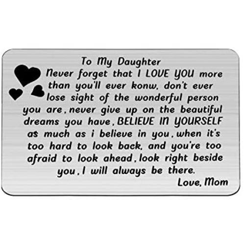 PENQI to My Daughter Jewelry from Mom Believe in Yourself As Much As I Believe in You Wallet Card Love Mom Jewelry Mother and Daughter Gift