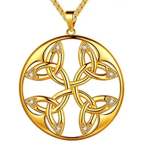 beautlace Celtic Knot Necklaces Silver/18K Gold/Black Gun Plated Round Good Luck Irish Celtic Knot Vintage Knot Pendant Birthday Gift for Women Men KP0138 beautlace Celtic Knot Necklaces Silver/18K Gold/Black Gun Plated Round Good Luck Irish Celtic Knot Vintage Knot Pendant Birthday Gift for Women Men KP0138