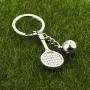 BAUNA Tennis Racket Keychain with Ball Charm Sport Key Ring Jewelry for Tennis Players Tennis Coaches BAUNA Tennis Racket Keychain with Ball Charm Sport Key Ring Jewelry for Tennis Players Tennis Coaches