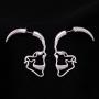 Hollow Skull Face Earrings Pink Hoop Stud Earrings for Women Man Punk Biker Skull Earrings for Men Halloween Jewelry Set -2 Piars…