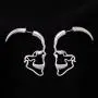 Hollow Skull Face Earrings Pink Hoop Stud Earrings for Women Man Punk Biker Skull Earrings for Men Halloween Jewelry Set -2 Piars…