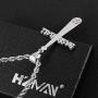 HZMAN Baseball Bat Cross Stainless Steel Pendant Necklace with 20'' 24'' 28'' Rope Chain