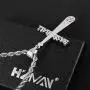 HZMAN Baseball Bat Cross Stainless Steel Pendant Necklace with 20'' 24'' 28'' Rope Chain HZMAN Baseball Bat Cross Stainless Steel Pendant Necklace with 20'' 24'' 28'' Rope Chain