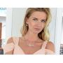 Mariell 14K Rose Gold Plated CZ Bridal Wedding Freshwater Pearl Necklace and Earrings Jewelry Set