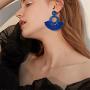ZRosse 2 Pairs Handmade Bohemian Fan Shape Tassel Sparkly PU Drop Dangle Earrings Sets Statement Hoop Fringe Lightweight Earrings Jewelry for Women Girls