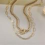 CIUNOFOR Square Toggle Clasp Chain Necklace Chunky Miami Cuban Link for Women Girls 14K Gold Plated Stainless Steel Vintage Curb Chain Necklace