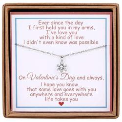 Giuesytic Cubic Zirconia Necklaces for Daughter Granddaughter Niece Necklace Valentines Day for Kids Birthday Gifts with Valentines Day Cards & Gift Box