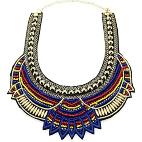 AccessCube Fashion Handmade Ethnic Choker Necklace Bib Collar Multicolor Beads Statement Necklace Boho Women Jewelry AccessCube Fashion Handmade Ethnic Choker Necklace Bib Collar Multicolor Beads Statement Necklace Boho Women Jewelry