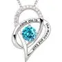 ALOV Jewelry Sterling Silver Birth Month I Love You to The Moon and Back Love Heart Cubic Zirconia Pendant Necklace ALOV Jewelry Sterling Silver Birth Month I Love You to The Moon and Back Love Heart Cubic Zirconia Pendant Necklace