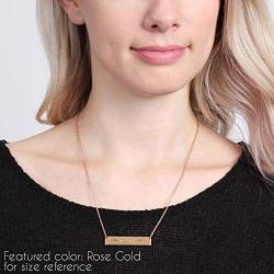 RIAH FASHION Inspirational Positive Message Pendant Simple Bar Necklace - Engraved Lettering Plate Delicate Chain Be Brave, Follow Your Heart, Love, Dream Valentines