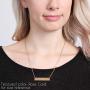 RIAH FASHION Inspirational Positive Message Pendant Simple Bar Necklace - Engraved Lettering Plate Delicate Chain Be Brave, Follow Your Heart, Love, Dream Valentines