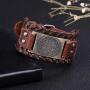 VASSAGO Gothic Pagan The Sigil of Archangel Uriel Seal of Solomon Amulet Metal Connector Brown Leather Bracelet