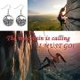 Vintage 3D Mountain Range Peaks Circle Charm Earrings Mountains Jewelry Gift Mountain Pendant Earrings Adventure and Outdoor Lovers Gift Hiking gift