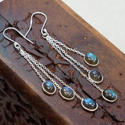 Labradorite Earrings Long Earrings, 925 Sterling Silver Earrings Womens Jewelry Party Birthday Mothers Gift 3''