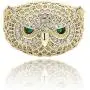 TOPGRILLZ 14K Gold or White Gold 6 Times Plated Owl Hip Hop Iced Out Lab Diamond 5A CZ Bling Fashion Ring for Men and Women Boys Jewelry Gift