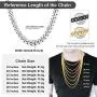 ChainsPro 3/4/6/9/12mm Box/Cuban Link Chain Necklace,14/18/22/24/26/28/30 inch, 316L Stainless Steel/18K Gold Plated/Black -Send Gift Box