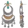 Aheli Oxidized Boho Dangle Earrings Encrusted with Faux Stone Studded Indian Bollywood Ethnic Fashion Jewelry for Women