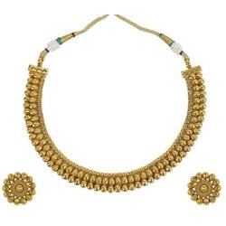 MUCH-MORE Traditional South Indian Style Necklace Earrings for Wedding And Party Wear for Girls And Women