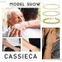 CASSIECA 3PCS Stainless Steel Chain Bracelets Set for Women Men Cuban Cube Bead Chain Bracelet Beaded Link Chain Bracelet Cable Bracelets Jewelry Gifts, Gold Silver Tone CASSIECA 3PCS Stainless Steel Chain Bracelets Set for Women Men Cuban Cube Bead Chain Bracelet Beaded Link Chain Bracelet Cable Bracelets Jewelry Gifts, Gold Silver Tone
