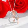 Step Forward Angel Wing Heart Necklace for Women Sterling Silver, Pendant Necklaces for Girls Forever in My Heart Theme Gifts Jewelry