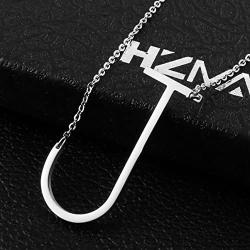 HZMAN Womens Girls Stainless Steel Alphabet Initial Letters Pendant Necklace 2 Colors Gold Silve From A-Z