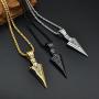 PAURO Mens Stainless Steel Jewelry Spear Point Arrowhead Pendant Necklace Gold/Silver