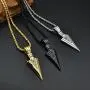 PAURO Mens Stainless Steel Jewelry Spear Point Arrowhead Pendant Necklace Gold/Silver