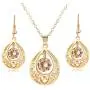 Majesto Jewelry Set Teardrop Necklace Pendant Earrings for Women Teen Little Girls Gift 18K Gold Plated Majesto Jewelry Set Teardrop Necklace Pendant Earrings for Women Teen Little Girls Gift 18K Gold Plated