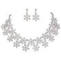 EVER FAITH Lots Snowflake Austrian Crystal Necklace Earrings Set