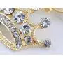 Alilang Clear Crystal Rhinestone Gold Emperor Royal Crown King Queens Pendant Necklace Alilang Clear Crystal Rhinestone Gold Emperor Royal Crown King Queens Pendant Necklace
