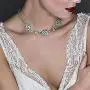 Unicra Wedding Crystal Choker Pendants Bridal Back Necklace Wedding Accessories for Brides