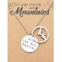 Quan Jewelry Inspirational Gifts for Women Mountain Pendant Faith Necklace, Bible Verse Inspired Charm with Greeting Card