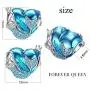 FOREVER QUEEN Mermaid Charms fit Pandora Charms Bracelet 925 Sterling Silver Charms Bead CZ Heart Shape Blue Enamel Bead Ocean Sea Charm for Snake Bracelets Necklace Women Girls Gift (Mermaid Charm)