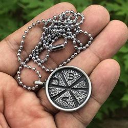 CHI-RHO Constantine Christian Jewelry Monogram Christogram XP Cross Chirho Jesus Christ name bible verse JN8:12 pewter Mens Pendant Necklace Protection Amulet Lucky Charm Medallion Silver ball Chain