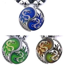 Tapp Collections Dragon Yin Yang 2 Pewter Pendant Necklaces Set