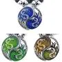 Tapp Collections Dragon Yin Yang 2 Pewter Pendant Necklaces Set