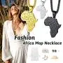FaithHeart African Map Necklace, Stainless Steel Africa Map Flags Pendant Hip Hop Jewelry for Men Women with 24 Inch Wheat Chain FaithHeart African Map Necklace, Stainless Steel Africa Map Flags Pendant Hip Hop Jewelry for Men Women with 24 Inch Wheat Chain