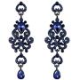 EVER FAITH Womens Crystal Bohemia Bridal Hollow Wave Heart Chandelier Teardrop Dangle Earrings